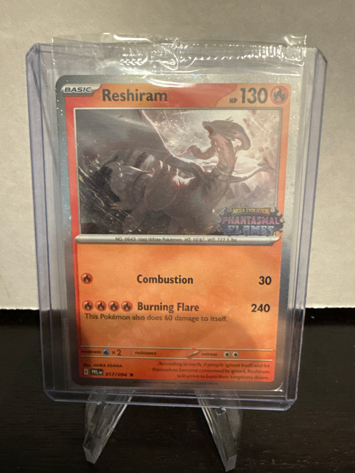 Pokemon TCG 2025 Reshiram Phantasmal Flames Stamped, Sealed Promo, 017/094
