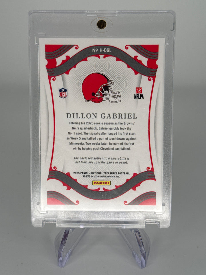 Dillon Gabriel 2025 Panini National Treasures Heirlooms Rookie Patch Auto Gold, 07/10