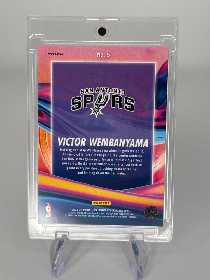 Victor Wembanyama 2023 Prizm NBA Hoops Premium Stock Anti Gravity Silver Prizm Rookie