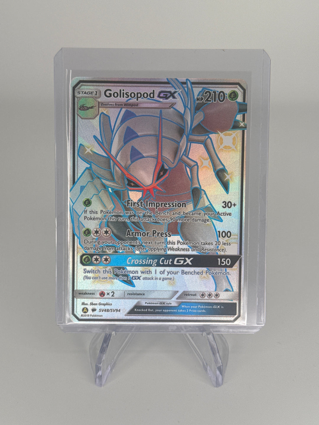 Pokemon TCG 2019 Golisopod GX Hidden Fates Shiny Vault, SV48/SV94