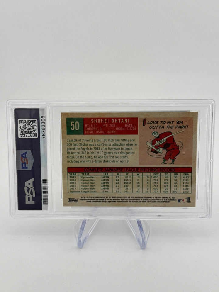 Shohei Ohtani 2018 Topps Archives Pitching Stance Rookie, PSA 10 Gem Mint