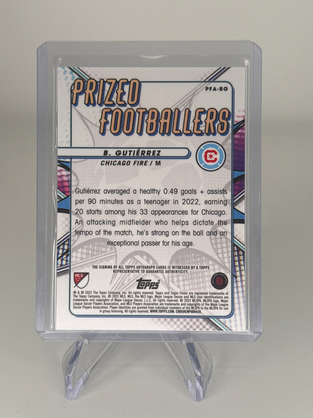 Brian Gutierrez 2023 Topps Finest Prozed Footballers Rookie Auto