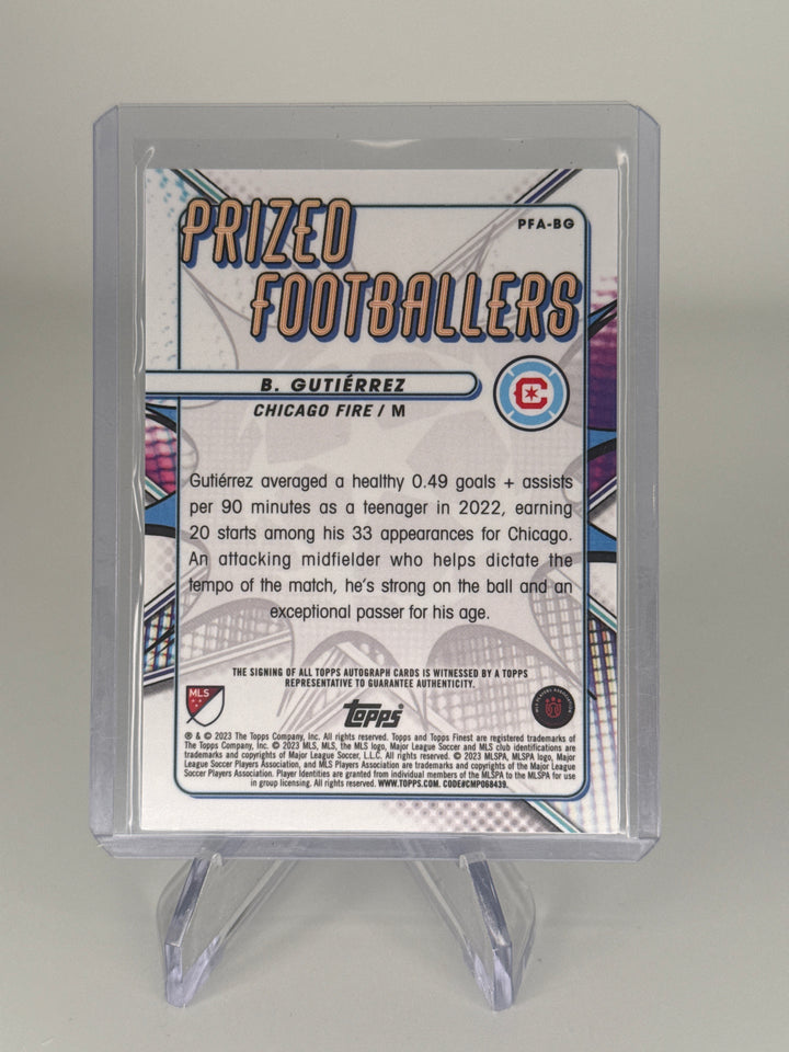Brian Gutierrez 2023 Topps Finest Prozed Footballers Rookie Auto