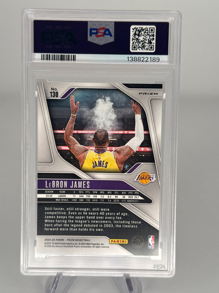 Lebron James 2024 Panini Prizm Silver Prizm, PSA 9 Mint