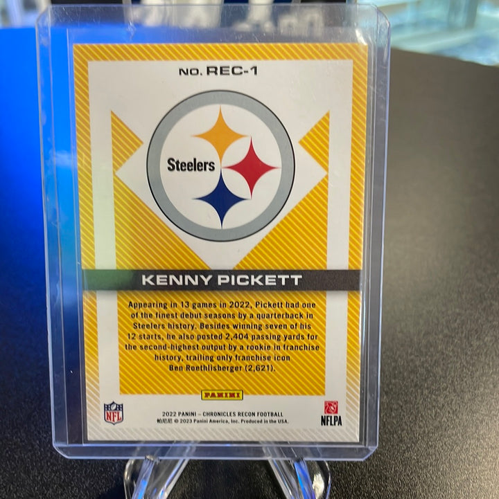 Kenny Pickett 2022 Panini Chronicles Recon Blue Rookie Card, 09/25
