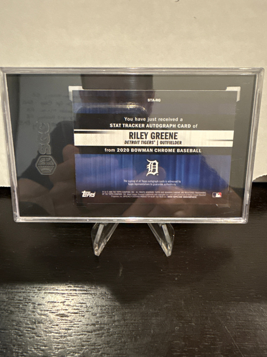 Riley Greene 2020 Bowman Chrome Stat Tracker Orange Refractor Auto, 20/25, SGC 9.5 Gem Mint