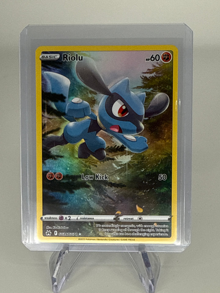 Pokemon TCG 2023 Riolu Crown Zenith Galarian Gallery Holo, GG26/GG70