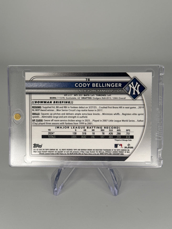 Cody Bellinger 2025 Bowman Chrome Orange Refractor, 22/25