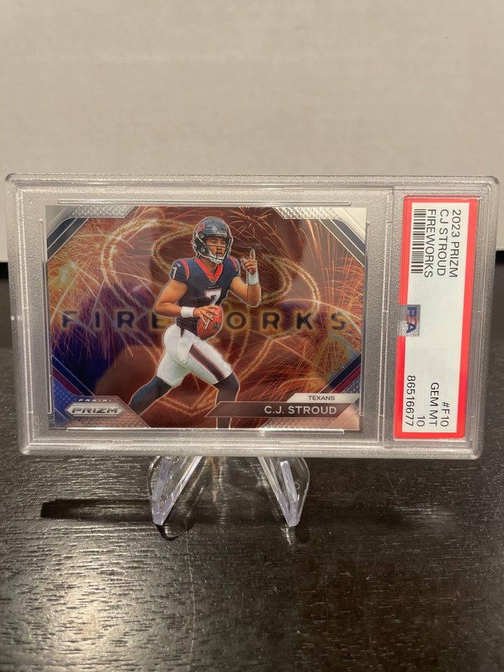 CJ Stroud 2023 Panini Prizm Fireworks Rookie, PSA 10 Gem Mint