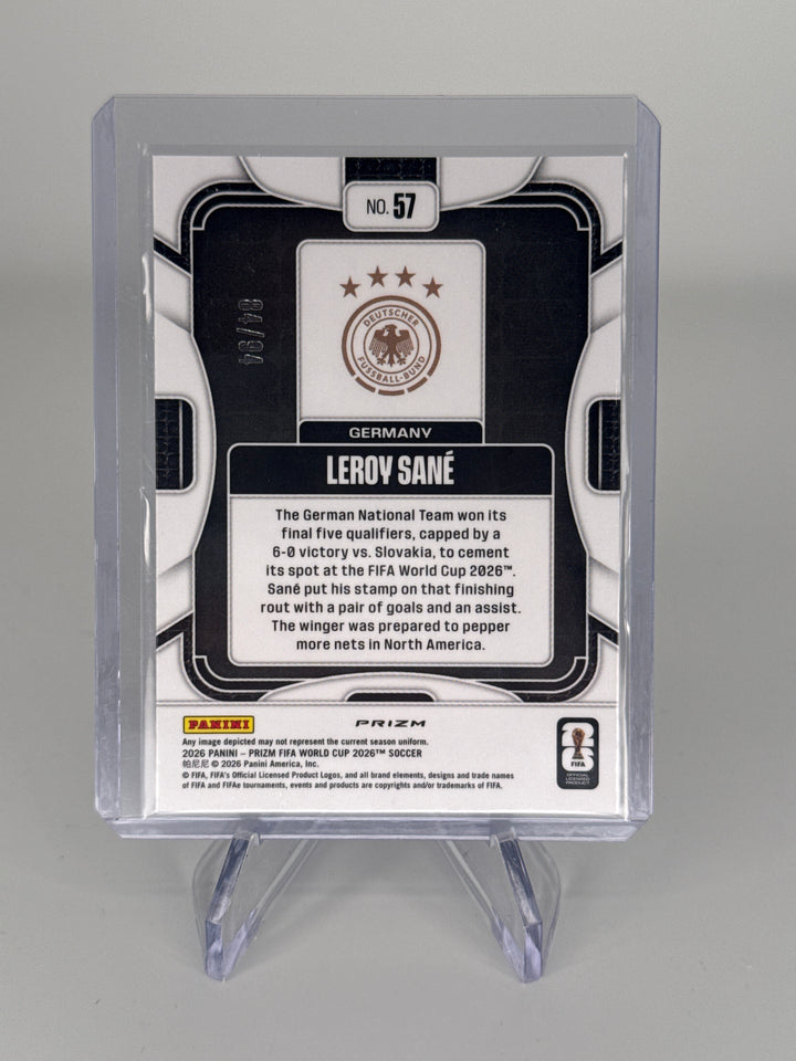 Leroy Sane 2026 Panini Prizm World Cup Blue Stars Prizm, 84/94