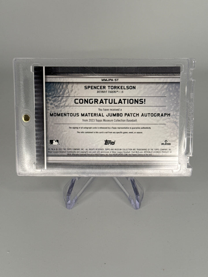 Spencer Torkelson 2023 Topps Museum Momentous Material Nike Swoosh Auto Relic, 1/1