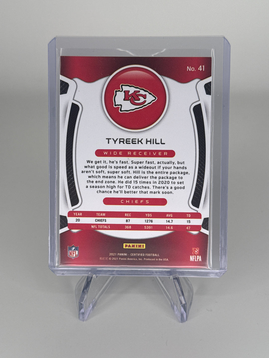 Tyreek Hill 2021 Panini Certified Green Mirror FOTL, 5/5