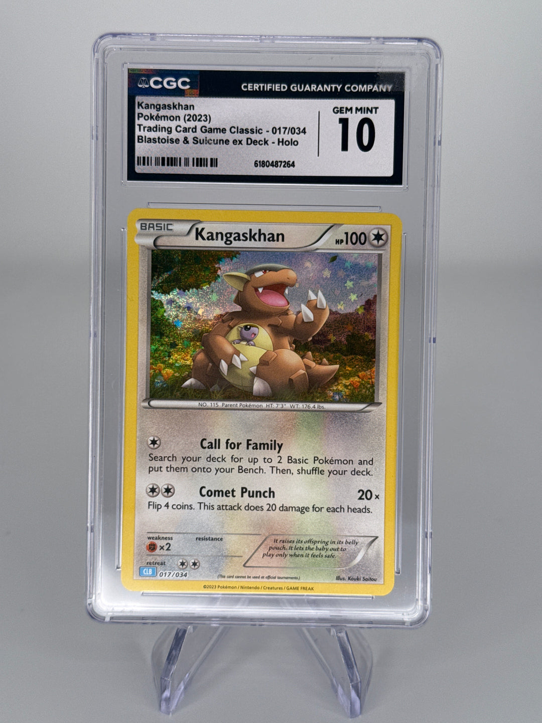 Pokemon TCG 2023 Kangaskhan Blastoise & Suicune EX Deck Holo, 017/034, CGC 10 Gem Mint