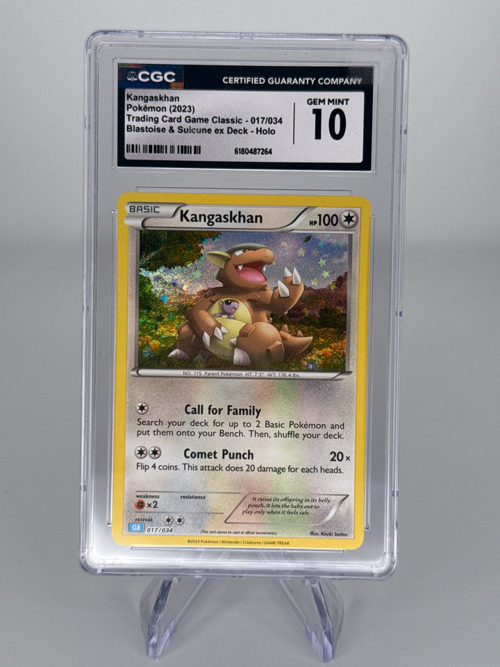 Pokemon TCG 2023 Kangaskhan Blastoise & Suicune EX Deck Holo, 017/034, CGC 10 Gem Mint