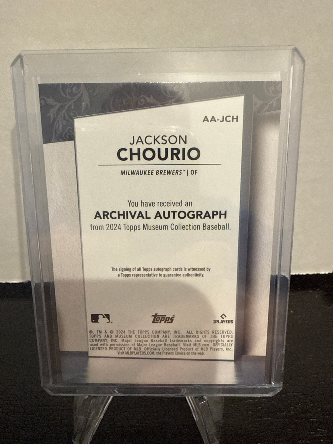 Jackson Chourio 2024 Topps Museum Collection Archival Rookie Auto, 45/50