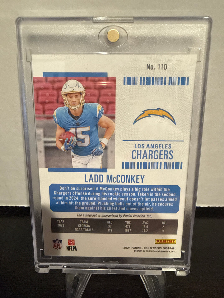 Ladd McConkey 2024 Panini Contenders Rookie Ticket Auto