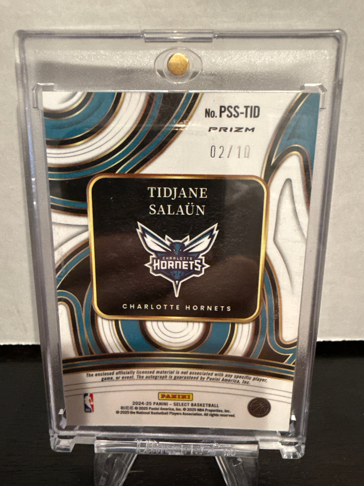 Tidjane Salaun 2024-2025 Panini Select Rookie Patch Auto Gold, 02/10