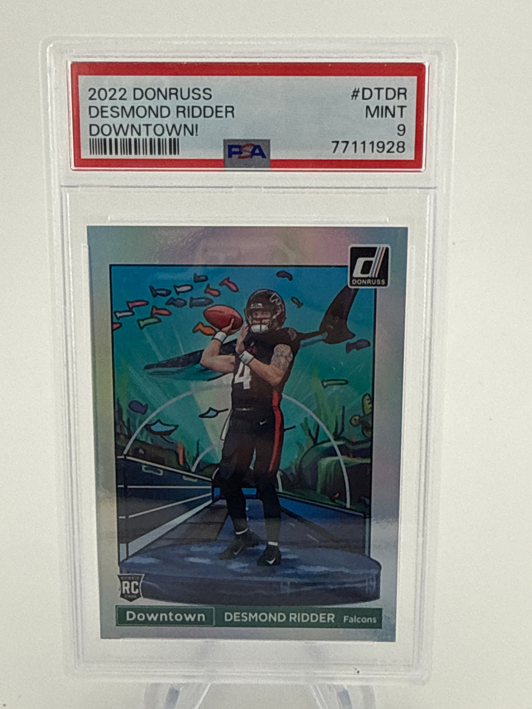 Desmond Ridder 2022 Panini Donruss SSP Case Hit Downtown Rookie, PSA 9 ...