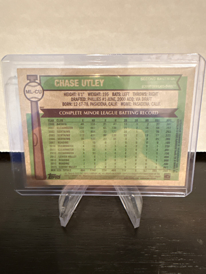 Chase Utley 2025 Topps Pro Debut Legends Auto, 13/25