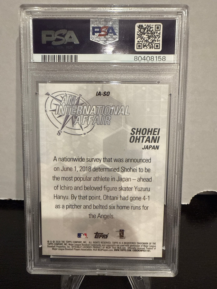 Shohei Ohtani 2018 Topps Chrome Update International Affair Rookie, PSA 10 Gem Mint