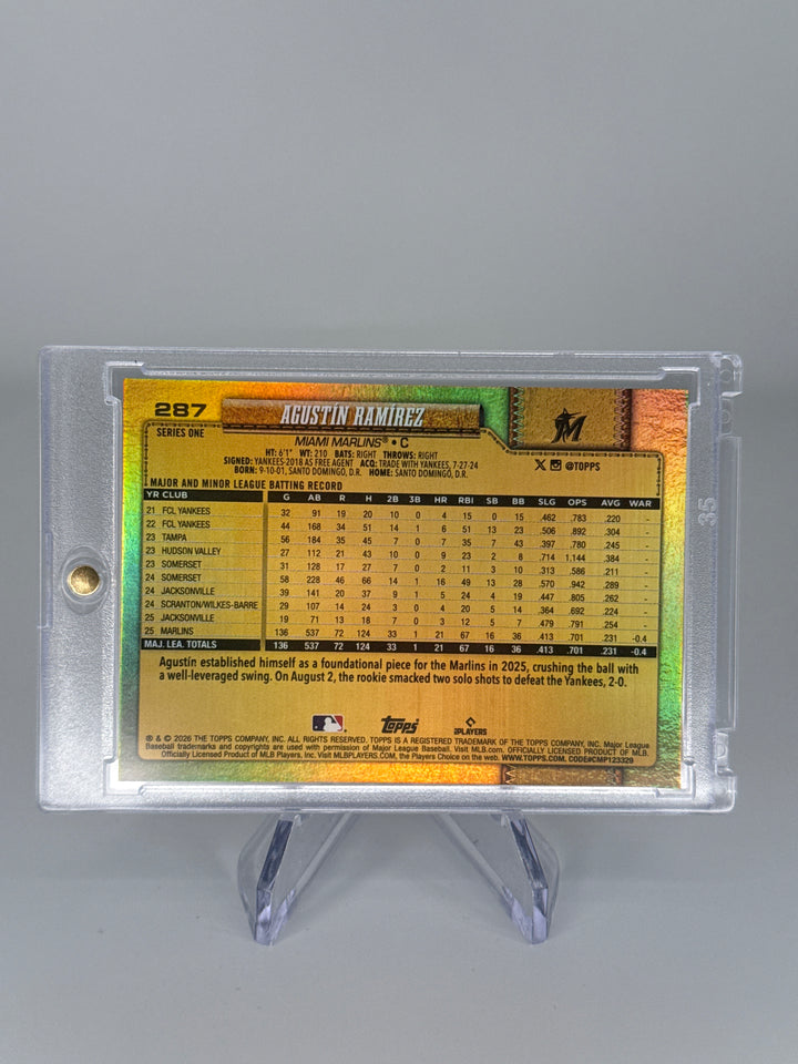 Agustin Ramirez 2026 Topps Series One Golden Mirror SSP