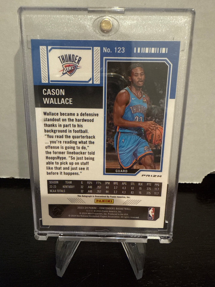 Cason Wallace 2023 Panini Optic Contenders Season Ticket Silver Rookie Auto