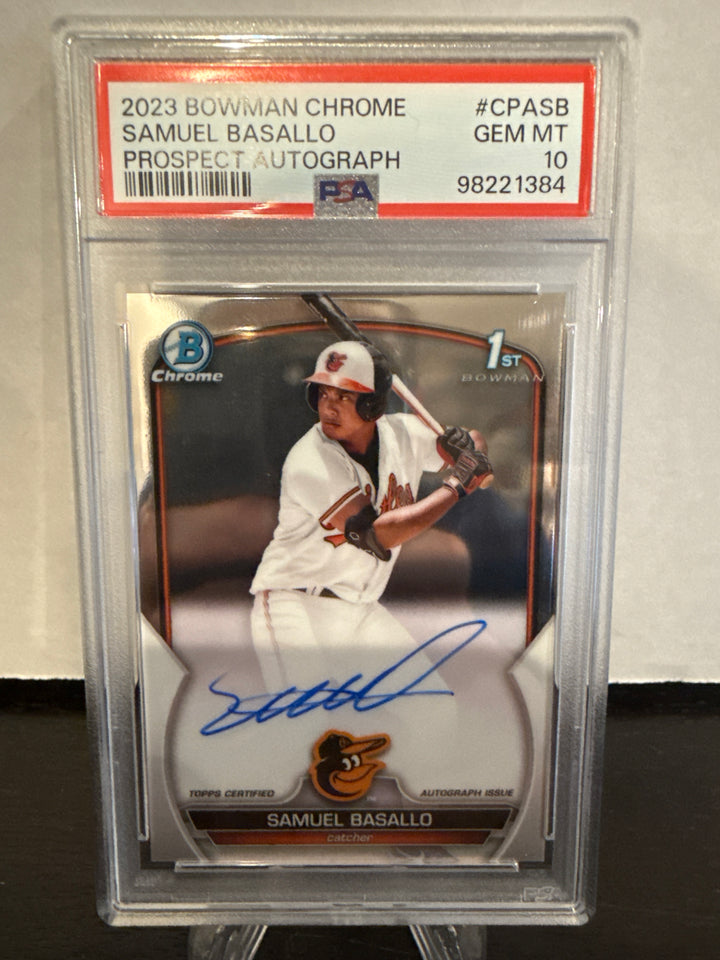Samuel Basallo 202 Bowman Chrome 1st Auto, PSA 10 Gem Mint