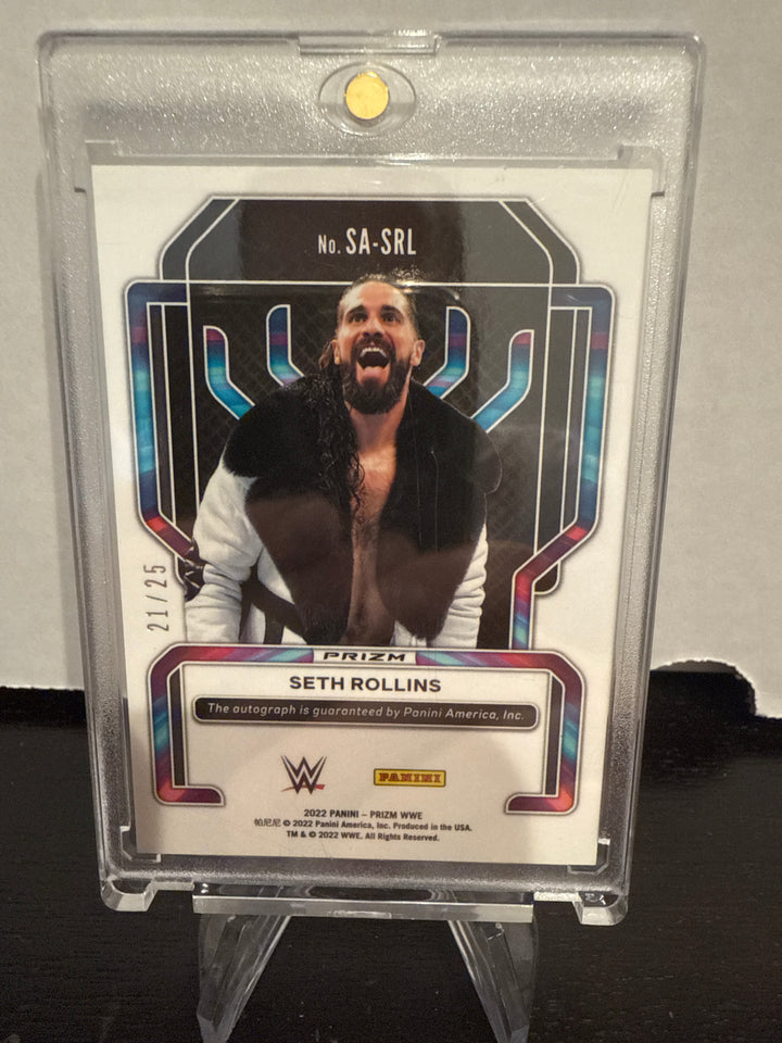 Seth "Freakin" Rollins 2022 Panini Prizm Superstar Mojo Auto, 21/25