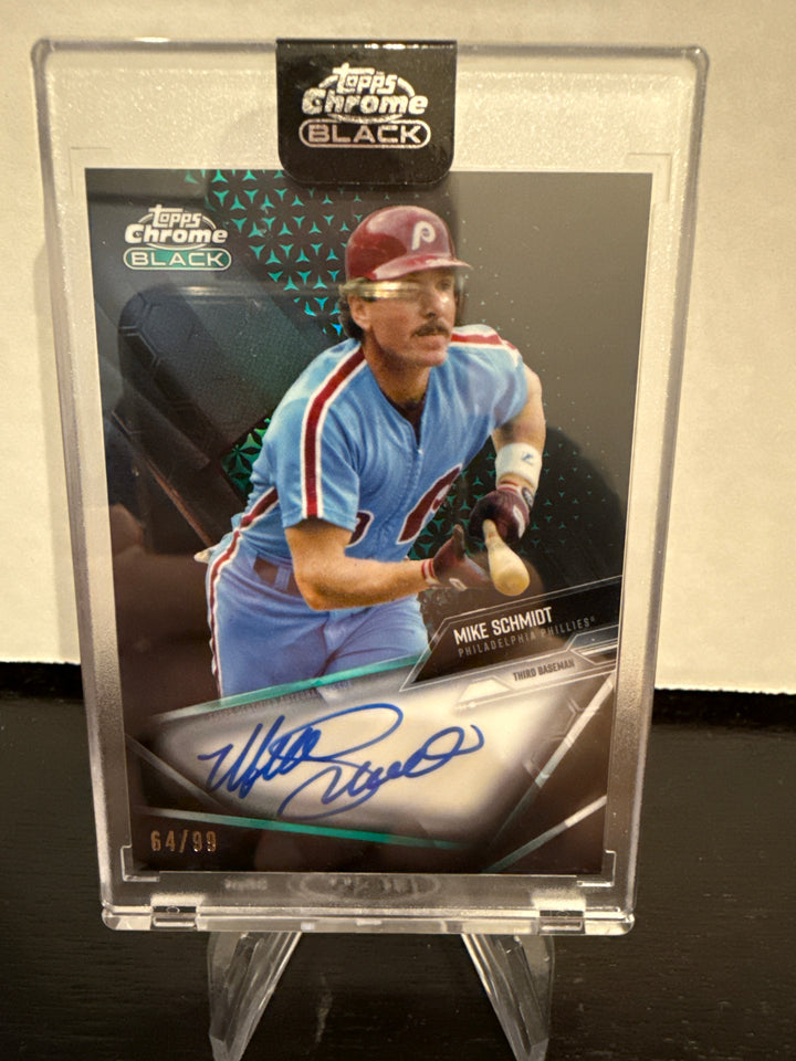 Mike Schmidt 2021 Topps Chrome Black Auto, 64/99