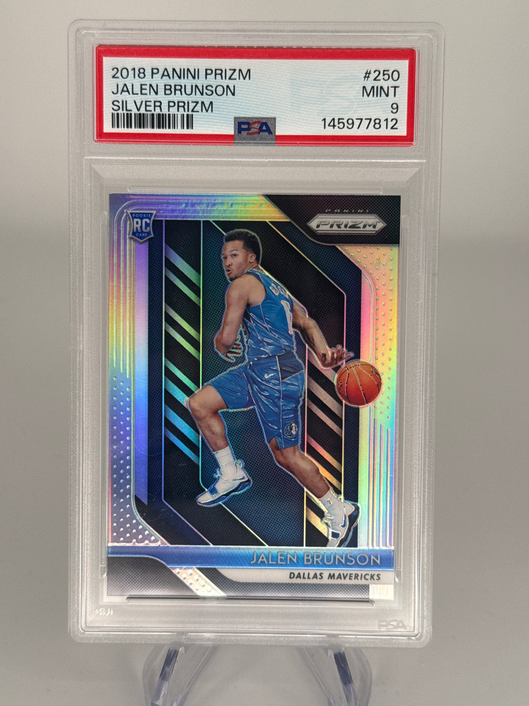 Jalen Brunson 2018 Panini Prizm Silver Prizm Rookie, PSA 9 Mint
