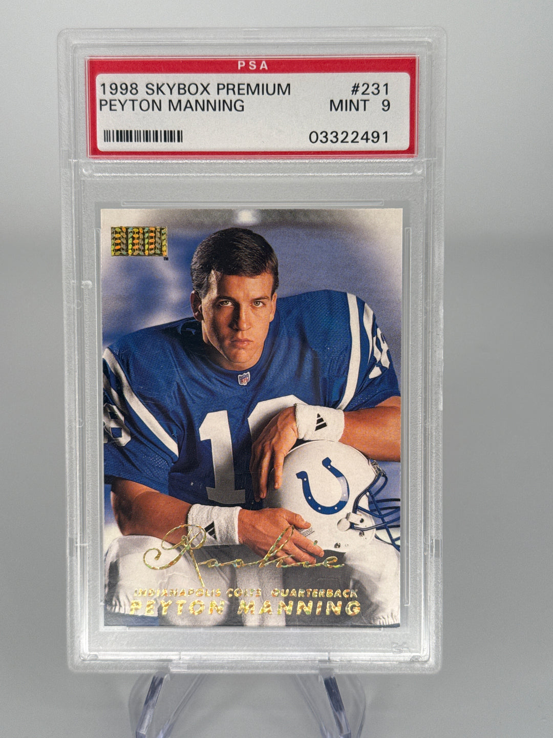 Peyton Manning 1998 Skybox Premium Rookie, PSA 9 Mint