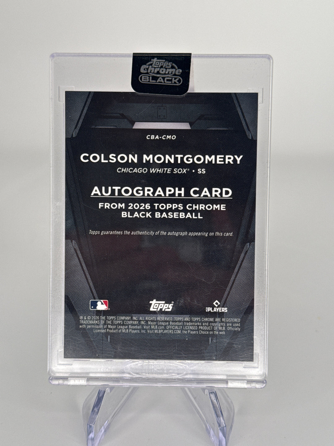 Colson Montgomery 2026 Topps Chrome Black Blue Refractor Rookie Auto, 064/150