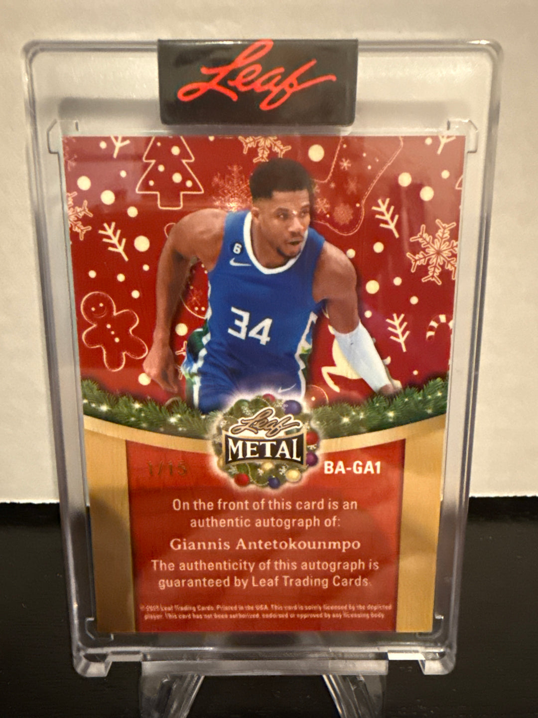 Giannis Antetokounmpo 2025 Leaf Metal Auto, 1/15