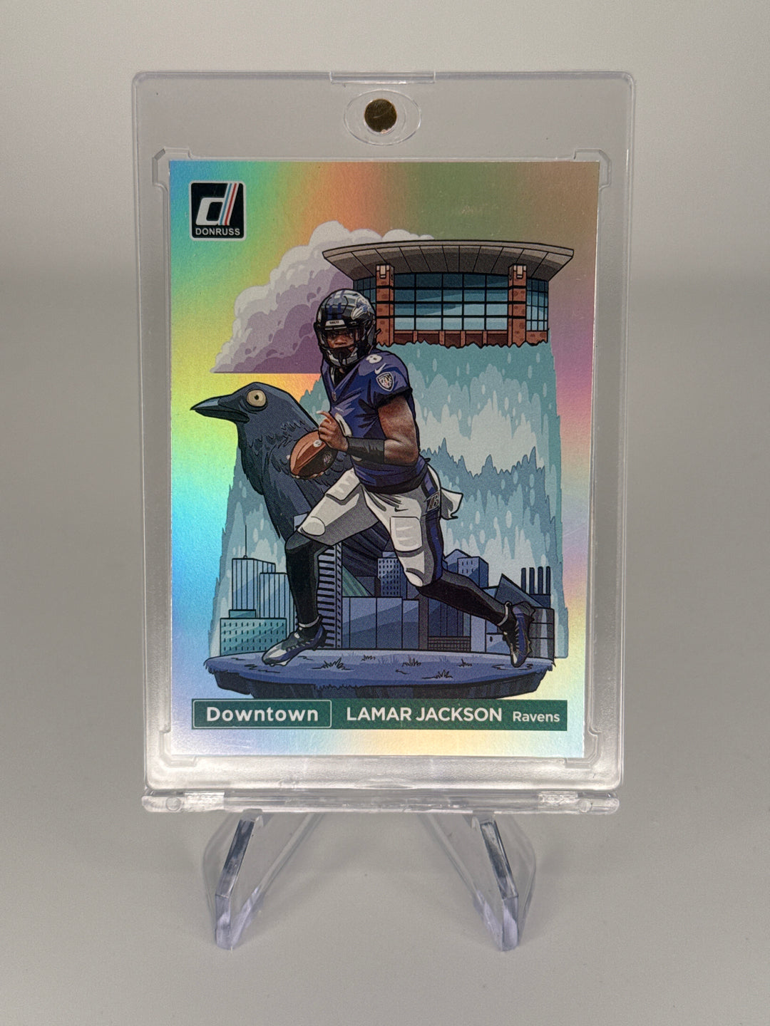Lamar Jackson 2025 Panini Donruss Downtown SSP Case Hit