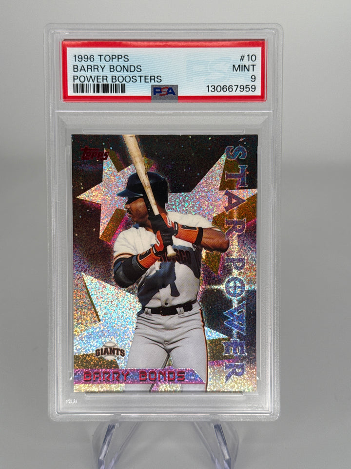 Barry Bonds 1996 Topps Power Boosters, PSA 9 Mint