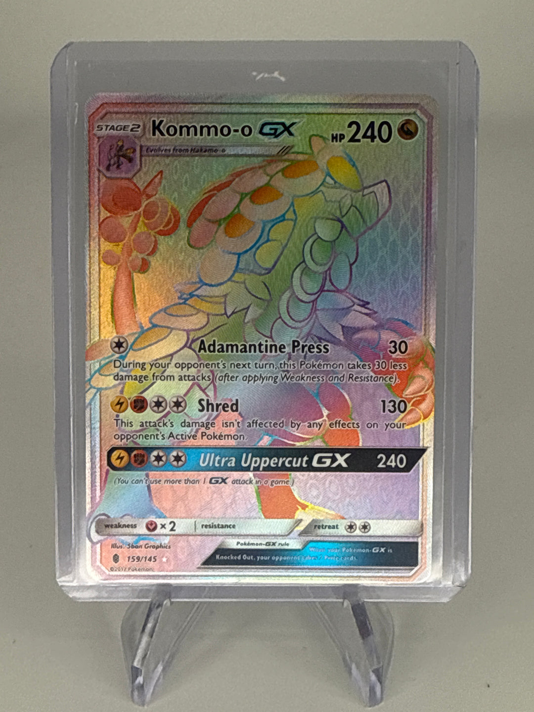 Pokemon TCG 2017 Kommo-o GX Guardians Rising Sun & Moon Holo, 159/145
