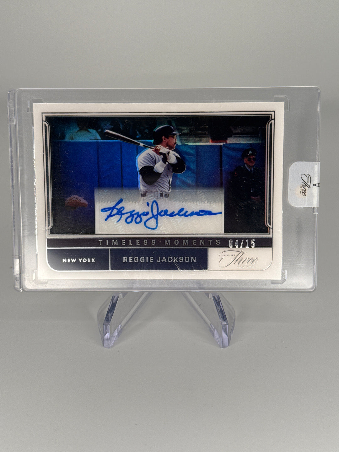 Reggie Jackson 2022 Panini Three and Two Timeless Moments Auto, 04/15