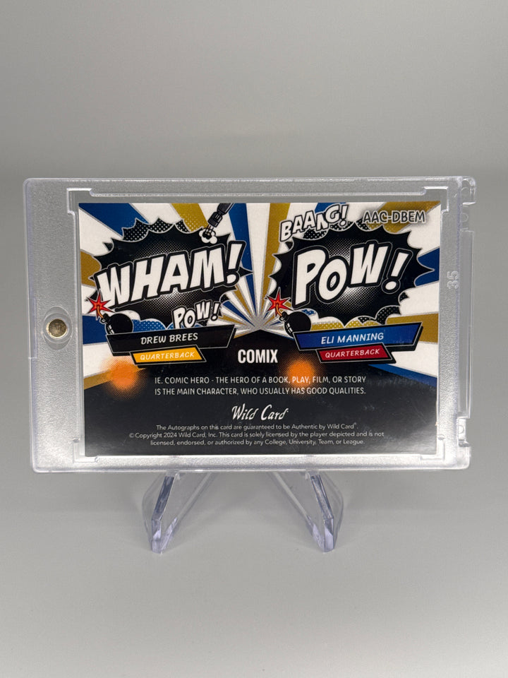 Eli Manning/Drew Brees 2024 Wild Card Alumination Comix Dual Auto Mojo 1/1