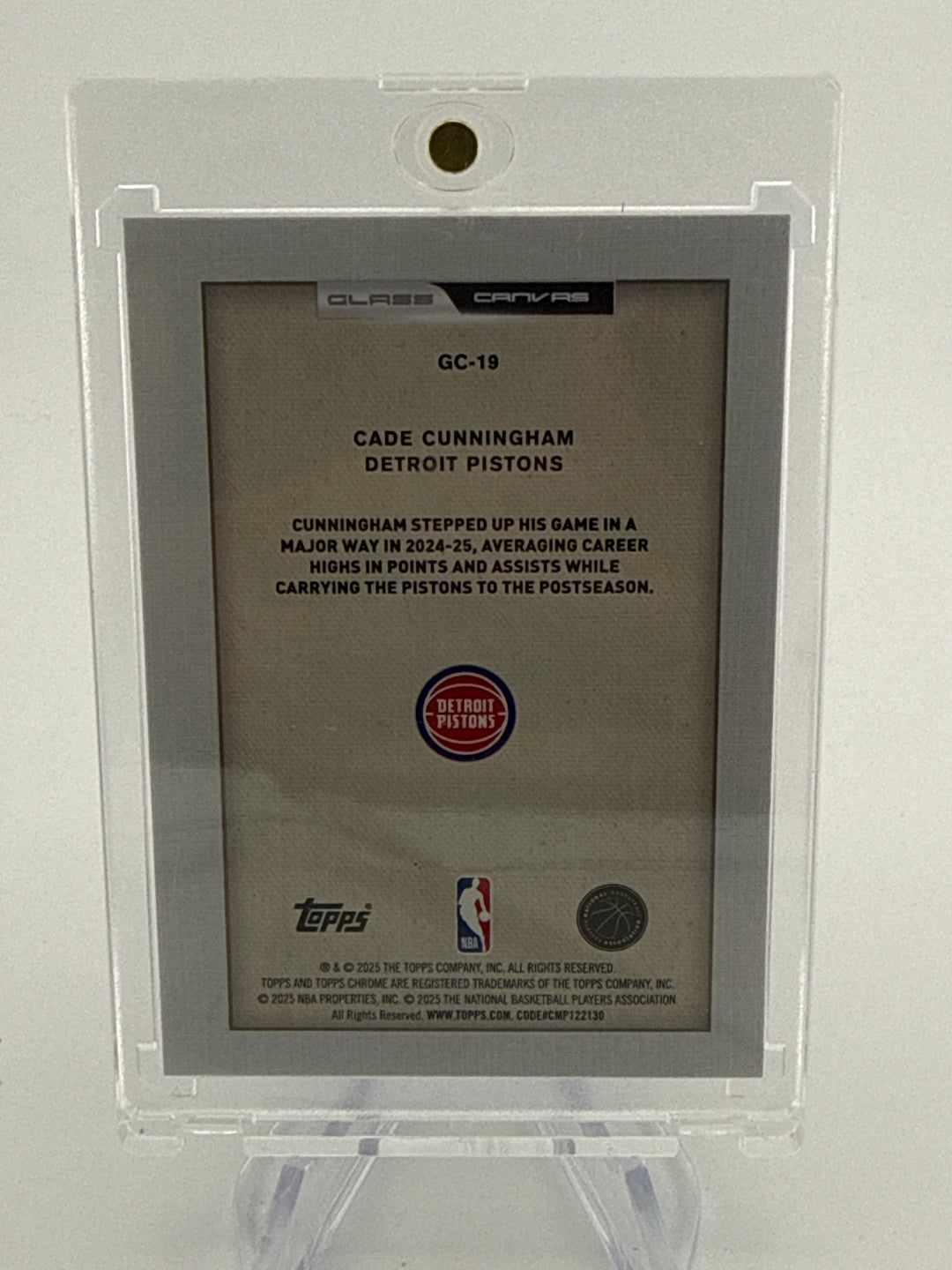 Cade Cunningham 2025 Topps Chrome Glass Canvas SSP Case Hit