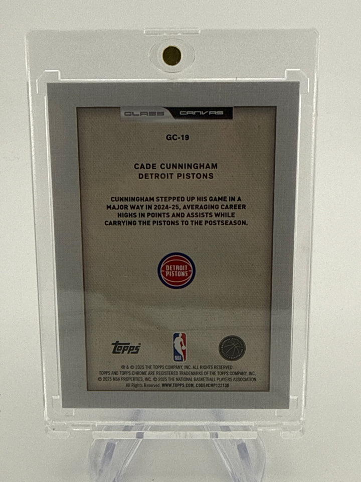 Cade Cunningham 2025 Topps Chrome Glass Canvas SSP Case Hit