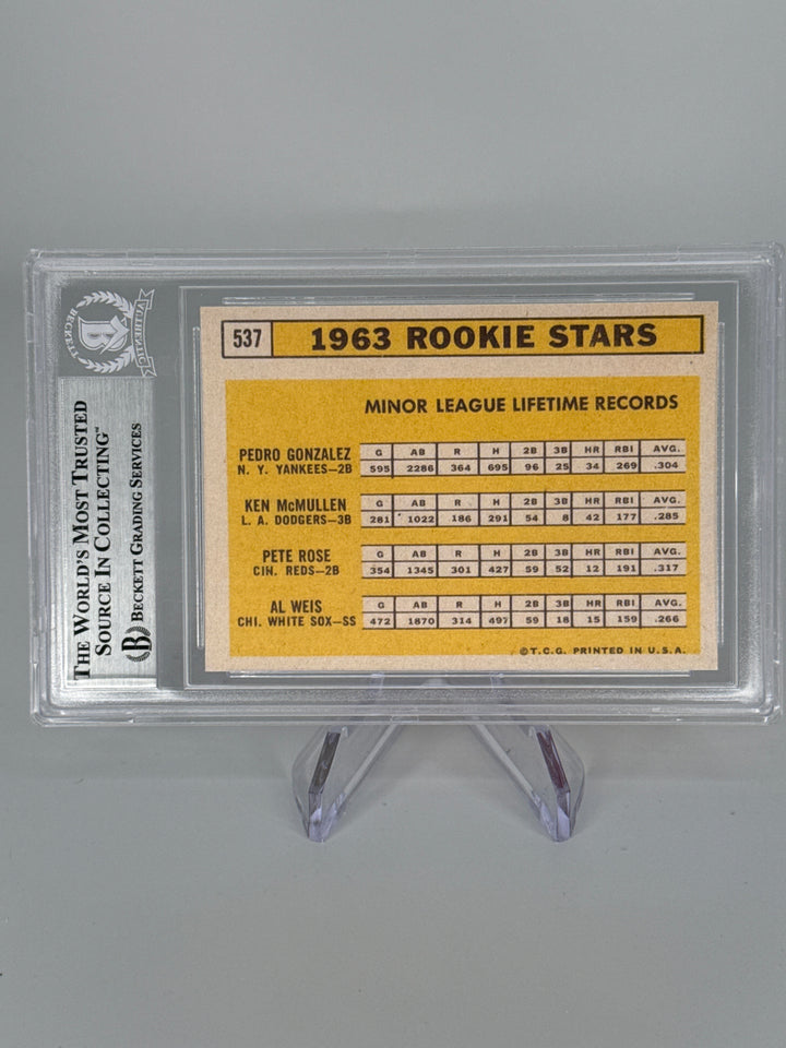 1963 Topps Rookies Stars Reprint, Pete Rose BGS Authentic Auto