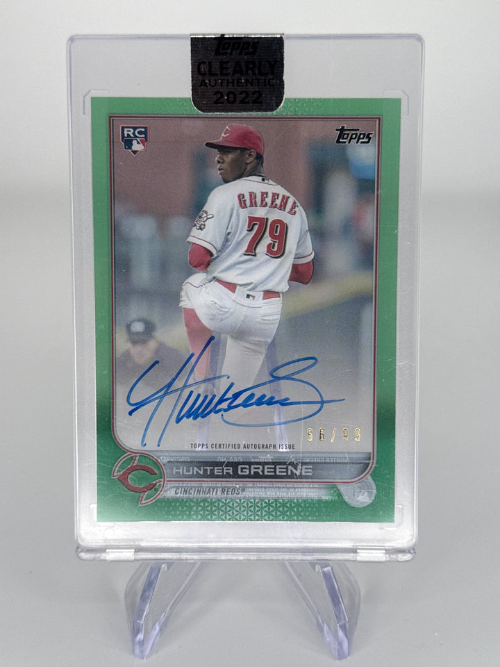 Hunter Greene 2022 Topps Cleary Authentic Rookie Auto Green, 66/99