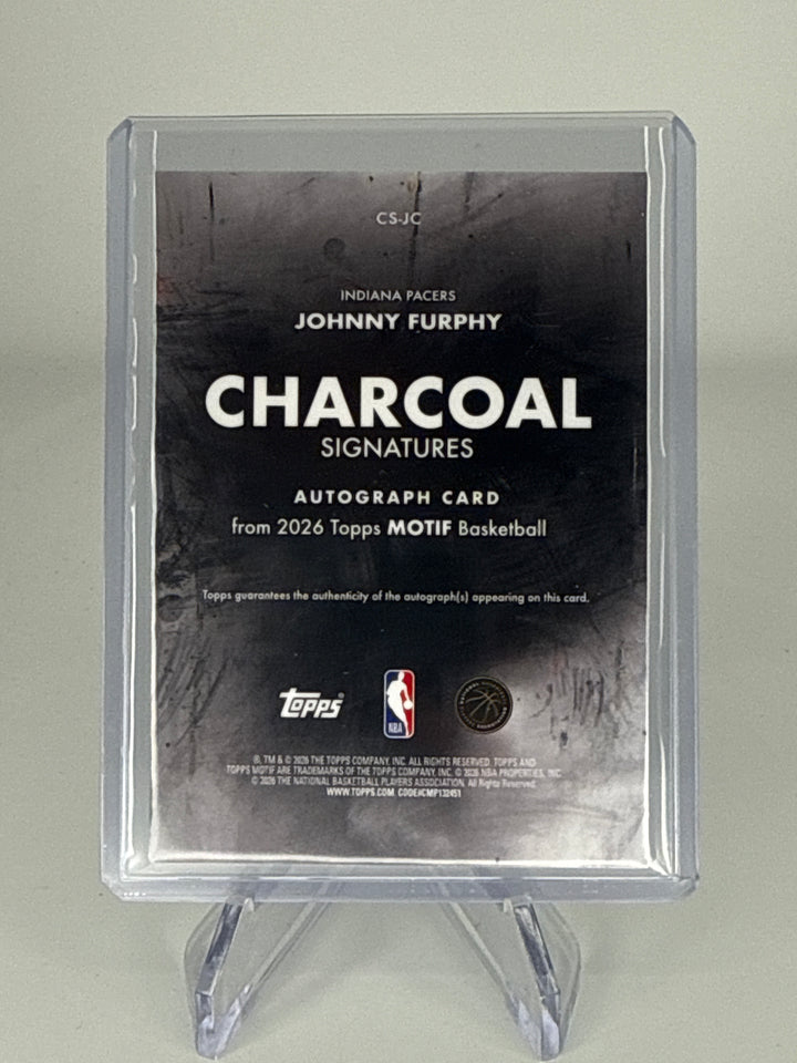 Johnny Furphy 2026 Topps Motif Charcoal Auto, 53/99