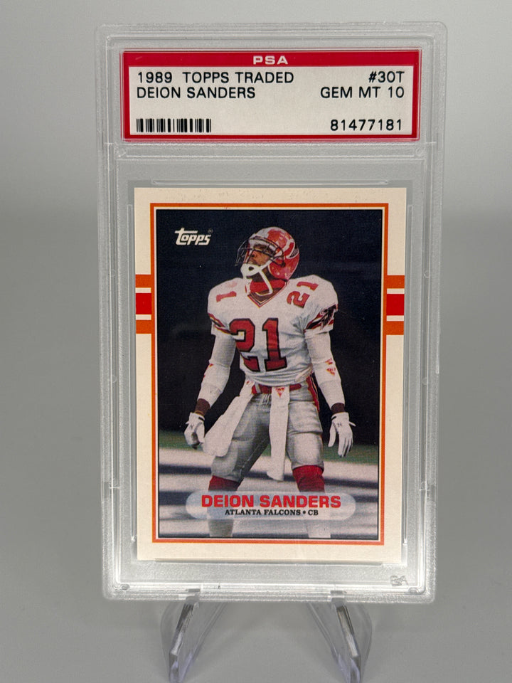 Deion Sanders 1989 Topps Traded Rookie, PSA 10 Gem Mint