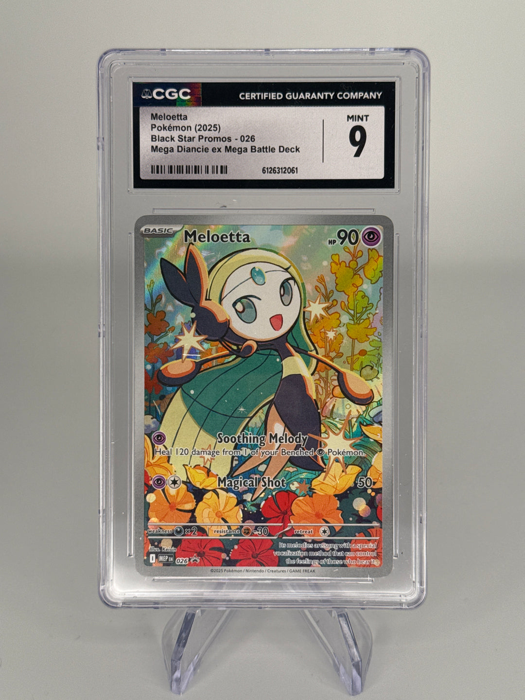 Pokemon TCG 2022 Meloetta Full Art Black Star Promo, 026, CGC 9 Mint