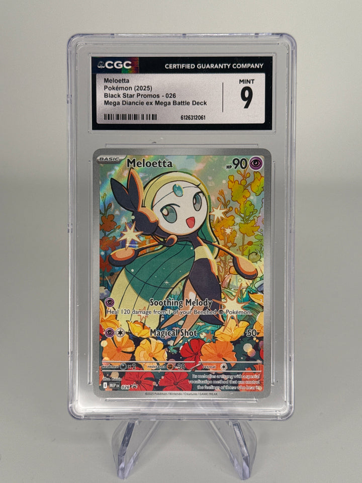 Pokemon TCG 2022 Meloetta Full Art Black Star Promo, 026, CGC 9 Mint