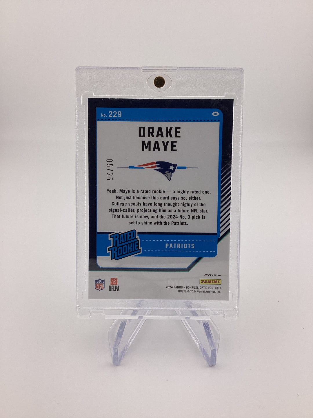 Drake Maye 2024 Panini Donruss Optic Black Pandora Rookie, 05/25