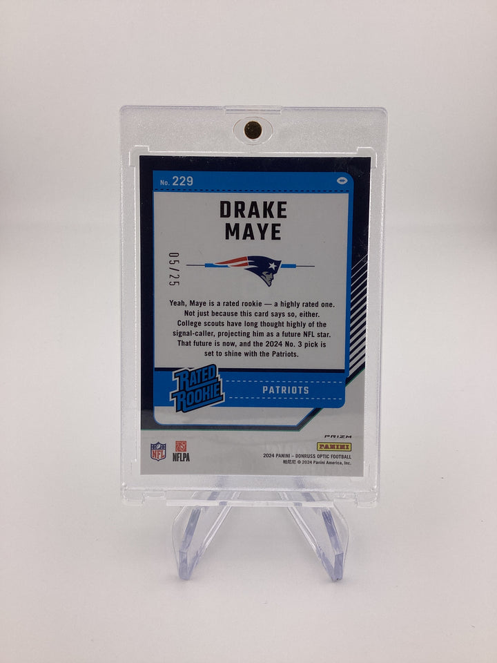 Drake Maye 2024 Panini Donruss Optic Black Pandora Rookie, 05/25
