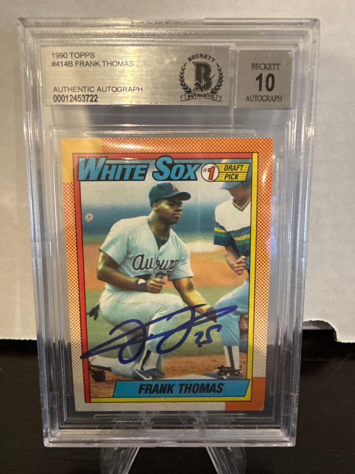 Frank Thomas 1990 Topps Name on Front Rookie Card, BGS Authentic Auto