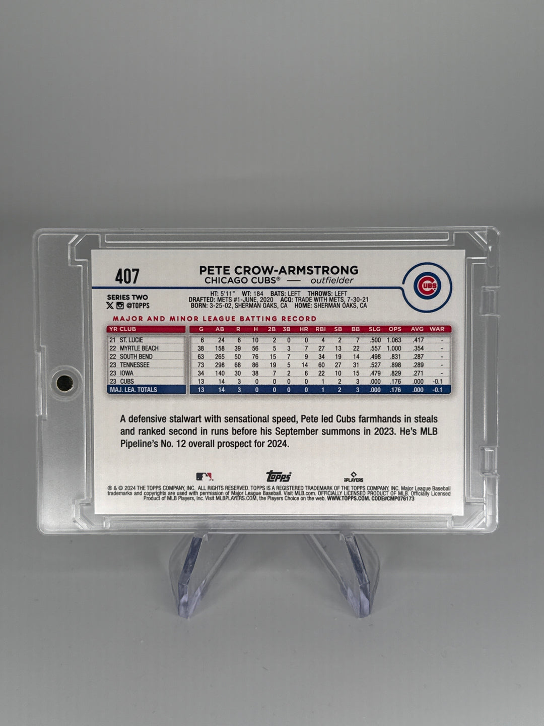 Pete Crow-Armstrong 2024 Topps Series 2 Gold Foil Rookie